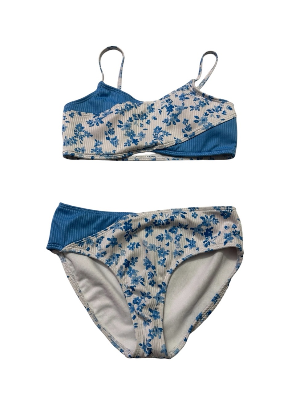 Abercrombie Kids Blue and White Floral Bikini Set
